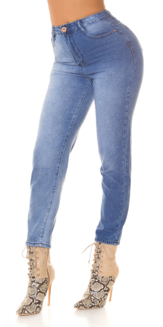 Highwaist Bi-Color Mom Jeans Blue